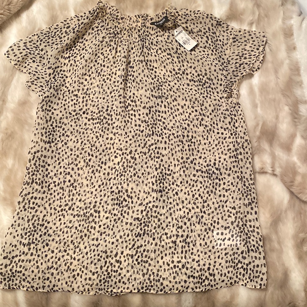 Brand new- Sheer Blouse with Mock Neck